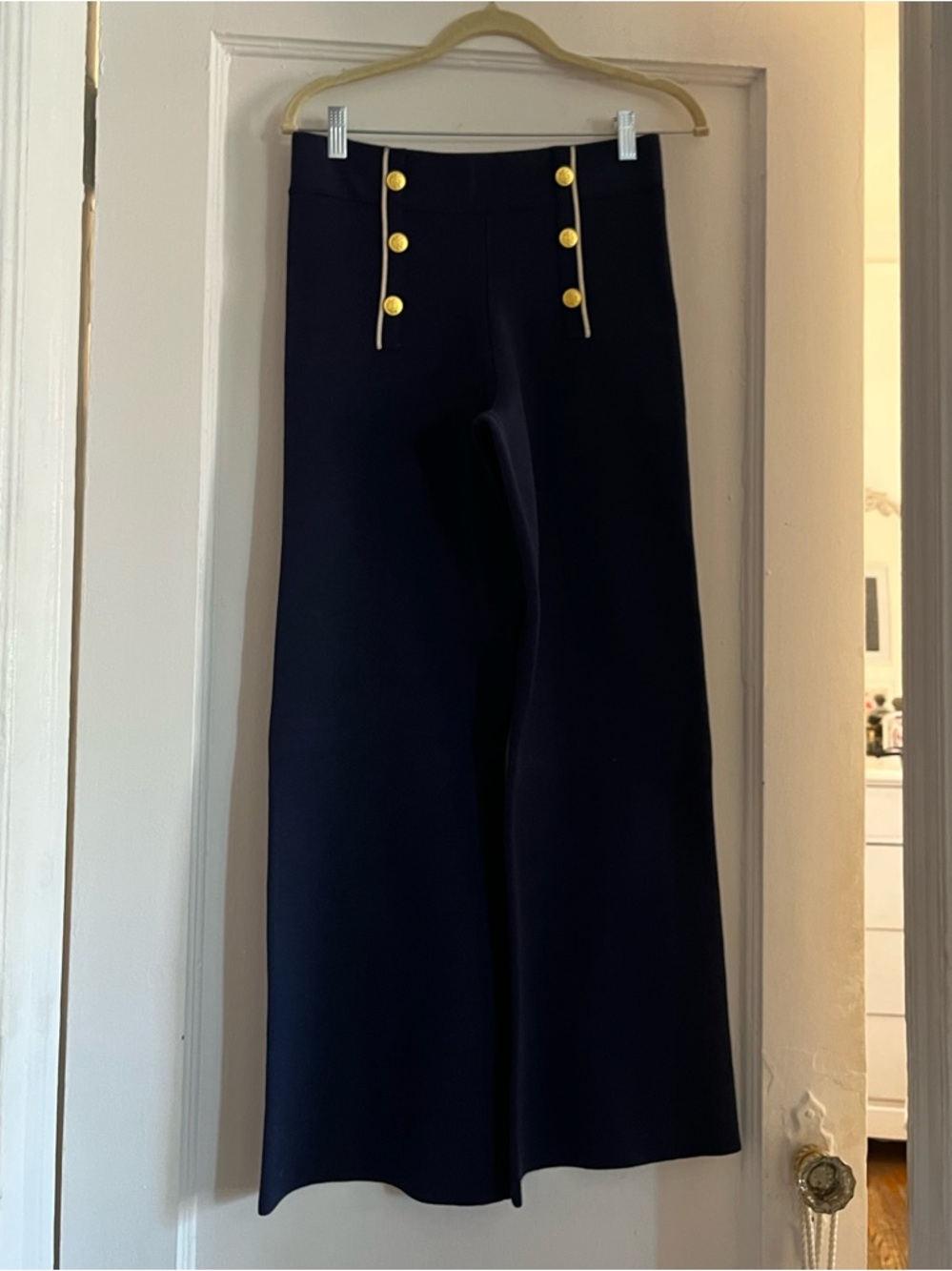 JCrew NWT navy knit sailor pants Petite L